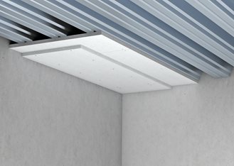 Trapezoidal steel sheet ceiling